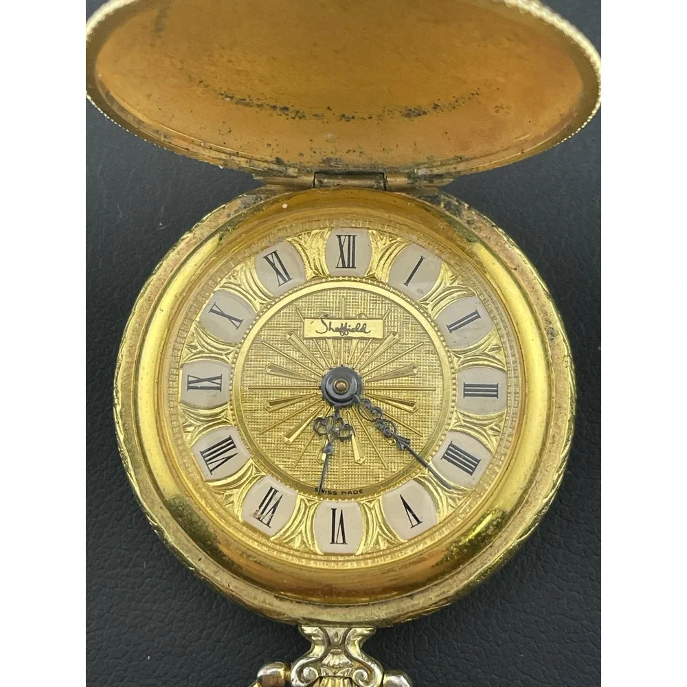 Antique Sheffield Pocket Watch Gold Filled‎ Hunter Case Roman Dial NOT RUNNING